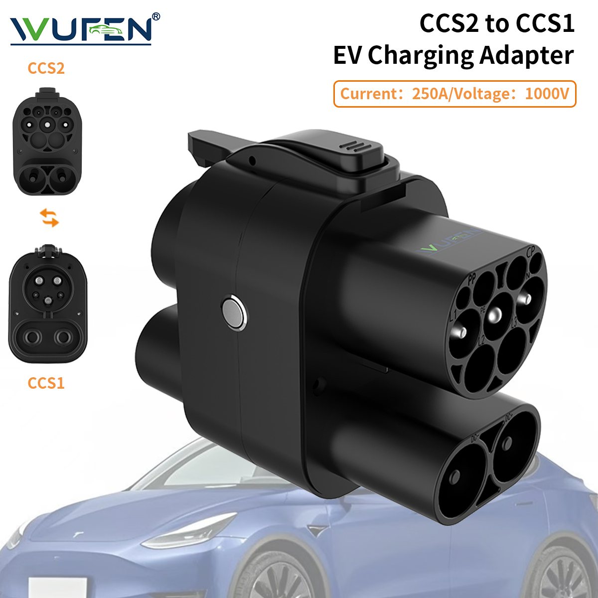 Ccs2 To Ccs1 Fast Charge Adapter 250Kw - WUFEN CCS2 to CCS1 Adapter AC