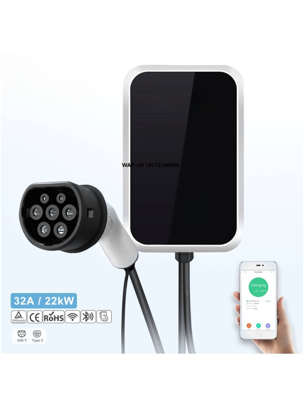 22Kw Wallbox Type 2 Ocpp Rfid - 22kW AC EV Charging Station Smart