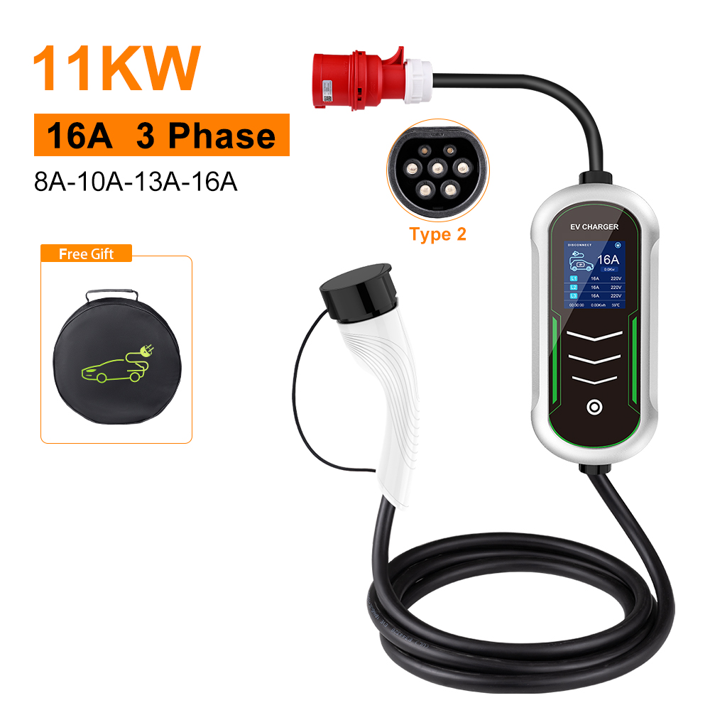IPENGEN 11KW EV Portable Charg - Portable Ev Charger 32A Type 2 Cee Plug 评论和价格