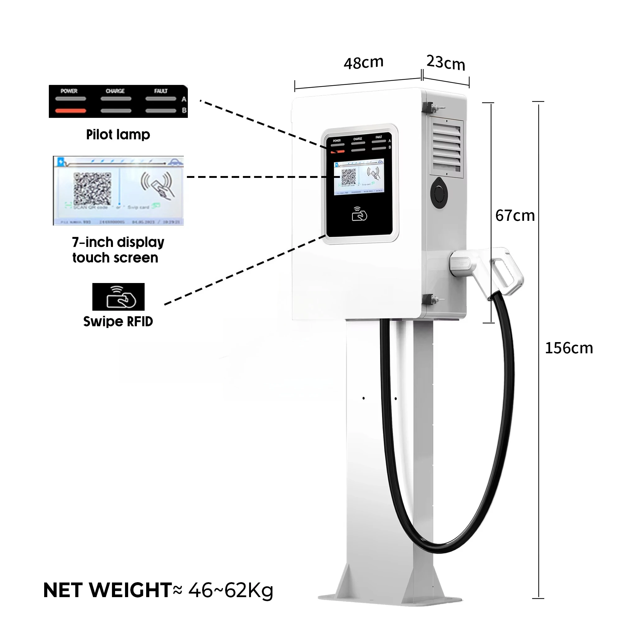 Ocpp 20kw 30kw 40kw CCS GBT Co - Dc Fast Charger 30Kw Wallbox Commercial 评论和价格