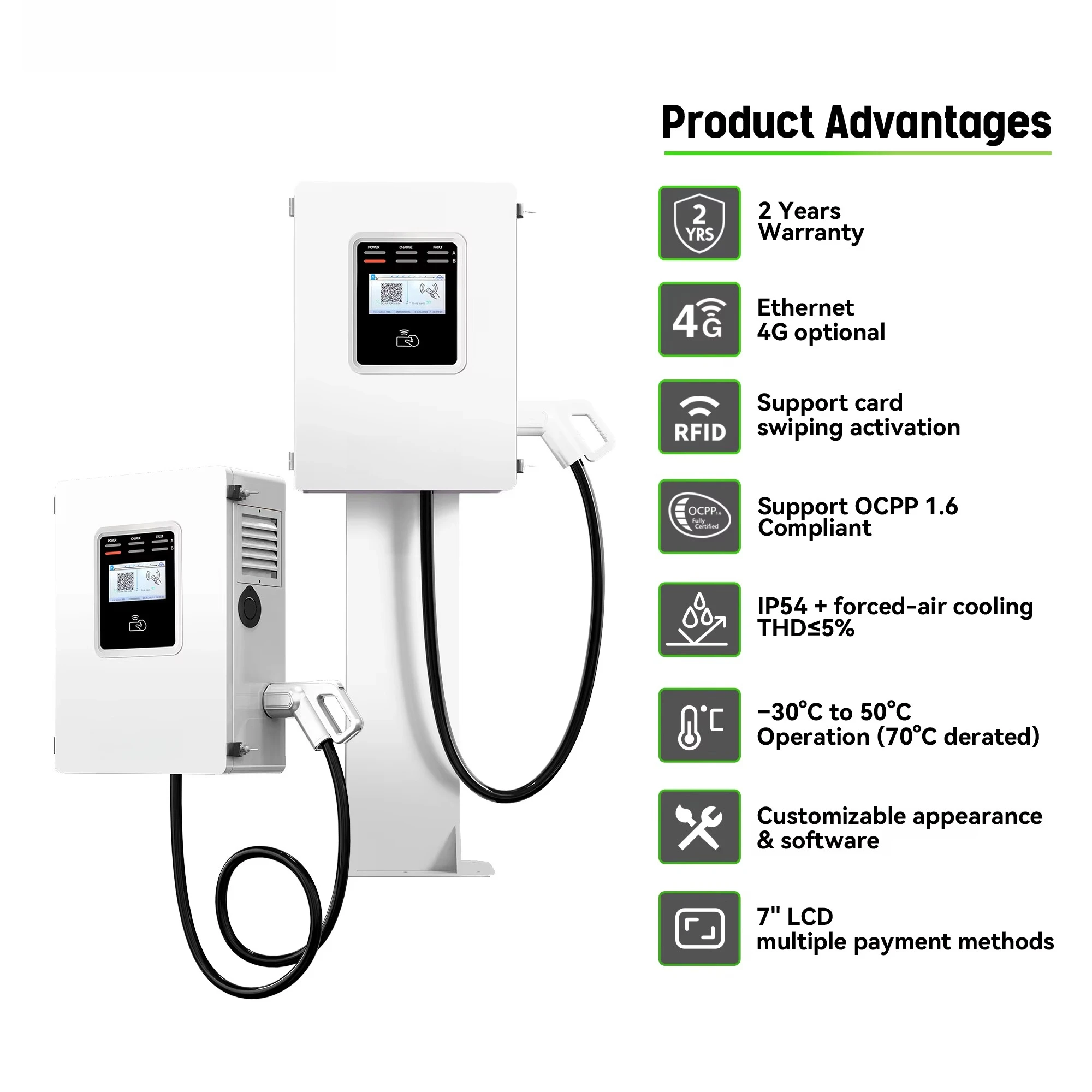 Ocpp 20kw 30kw 40kw CCS GBT Co - Dc Fast Charger 30Kw Wallbox Commercial 评论和价格