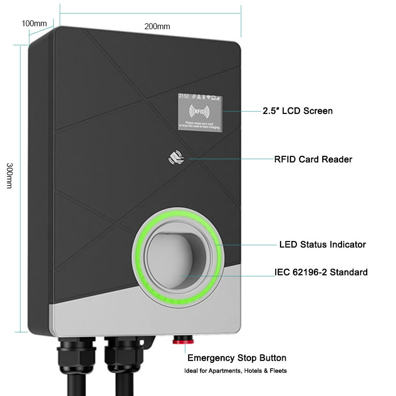 3 Phase 22kW Smart EV Charger  - 22Kw Wallbox Type 2 Ocpp Rfid 评论和价格