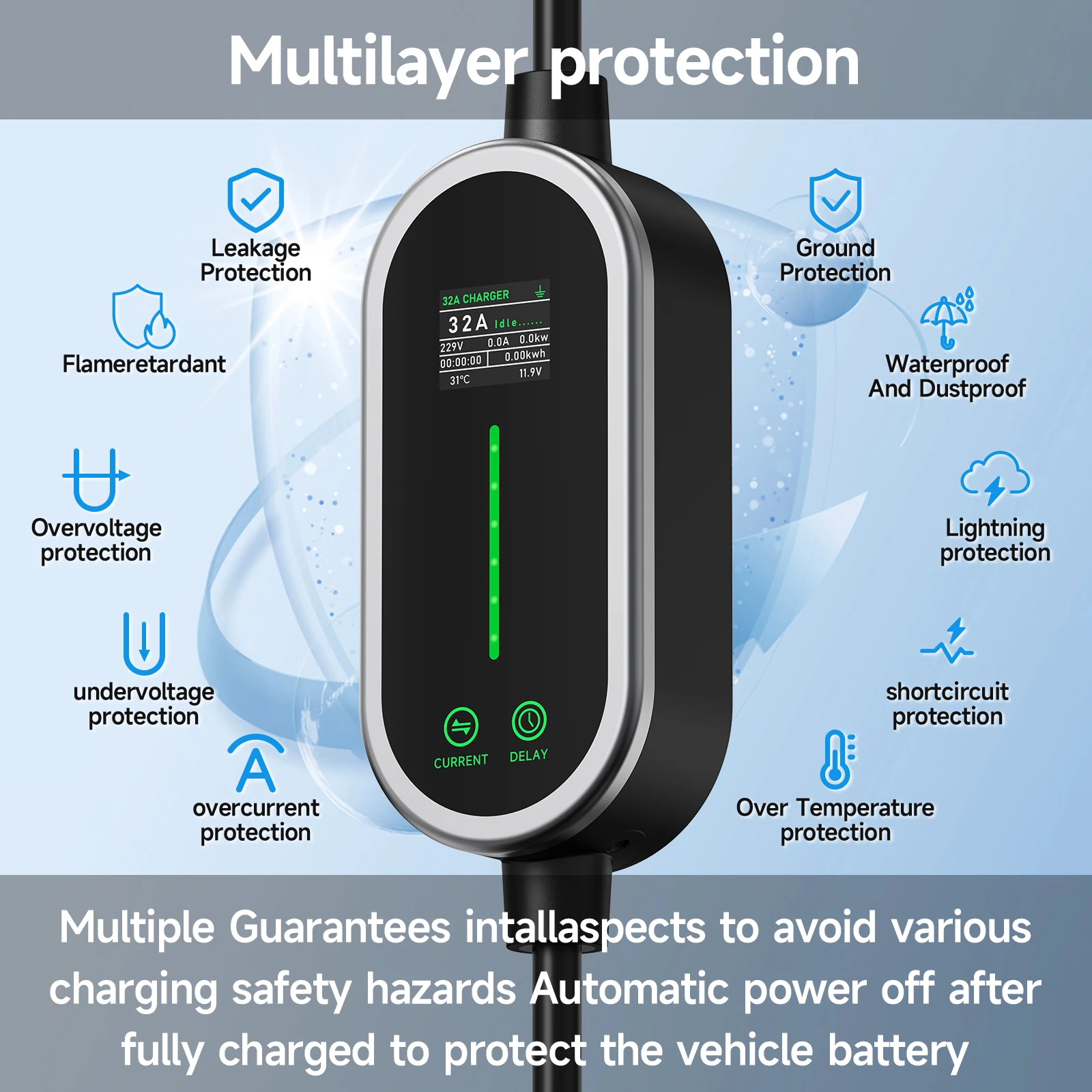 AFEEV 7.2KW 32A Portable EV Ch - Portable Ev Charger 32A Type 2 Cee Plug 评论和价格