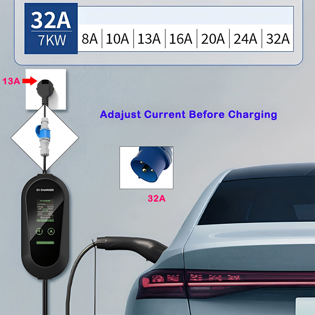 Type2 Portable EV Charger 7KW  - Portable Ev Charger 32A Type 2 Cee Plug 评论和价格