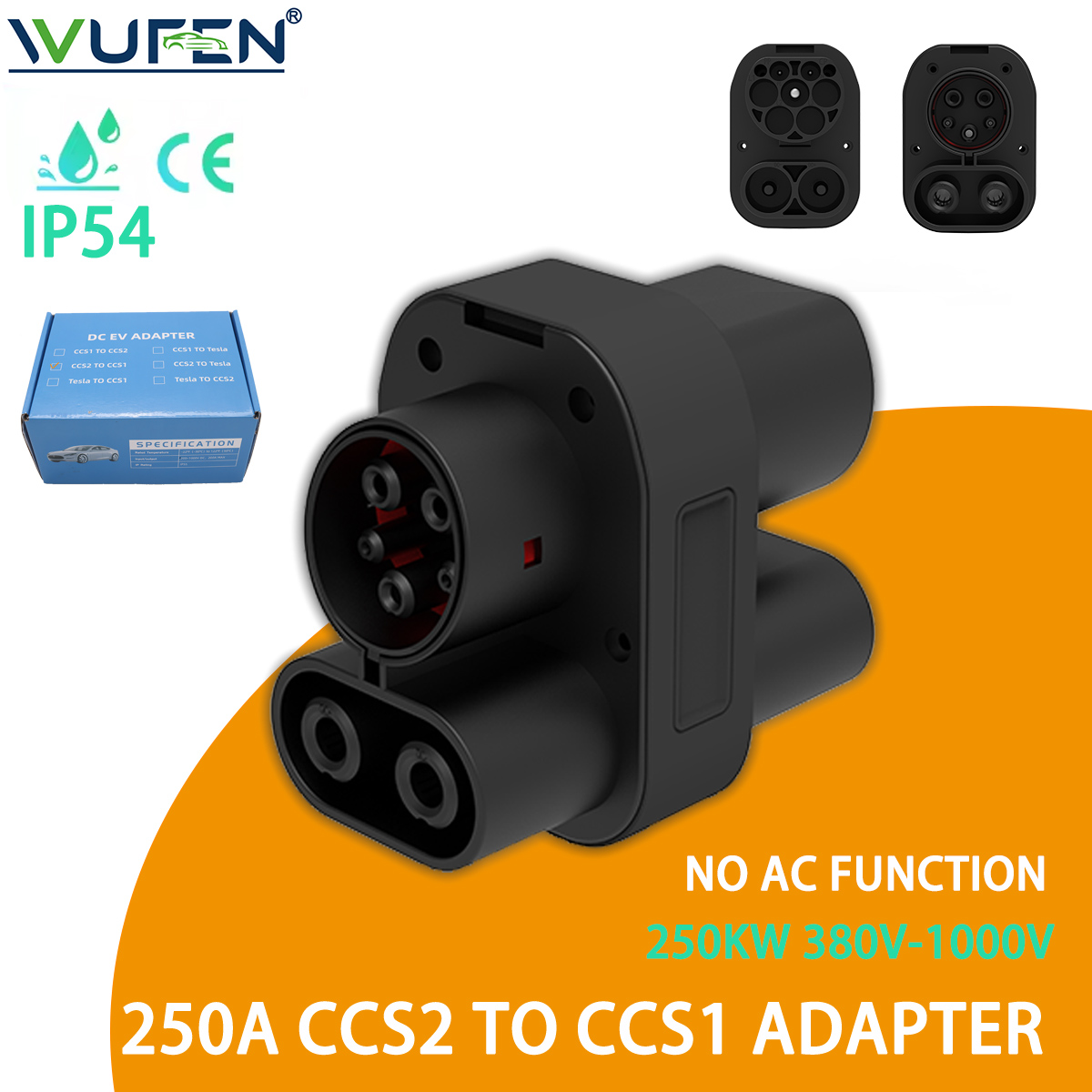WUFEN 250KW CCS2 to CCS1 Adapt - Ccs2 To Ccs1 Fast Charge Adapter 250Kw 评论和价格